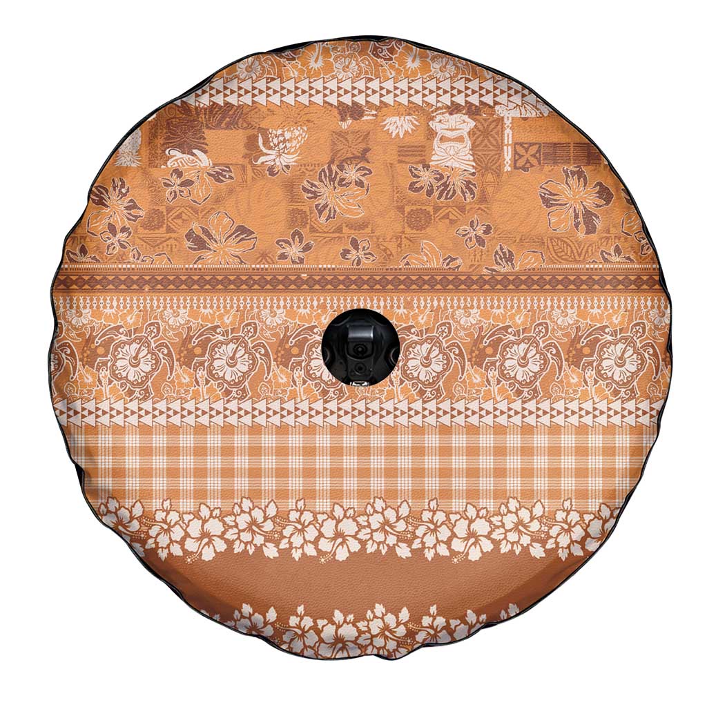 Hawaiian Hibiscus Honu Spare Tire Cover Gold Mele Kalikimaka Palaka Spirit LT9 - Polynesian Pride