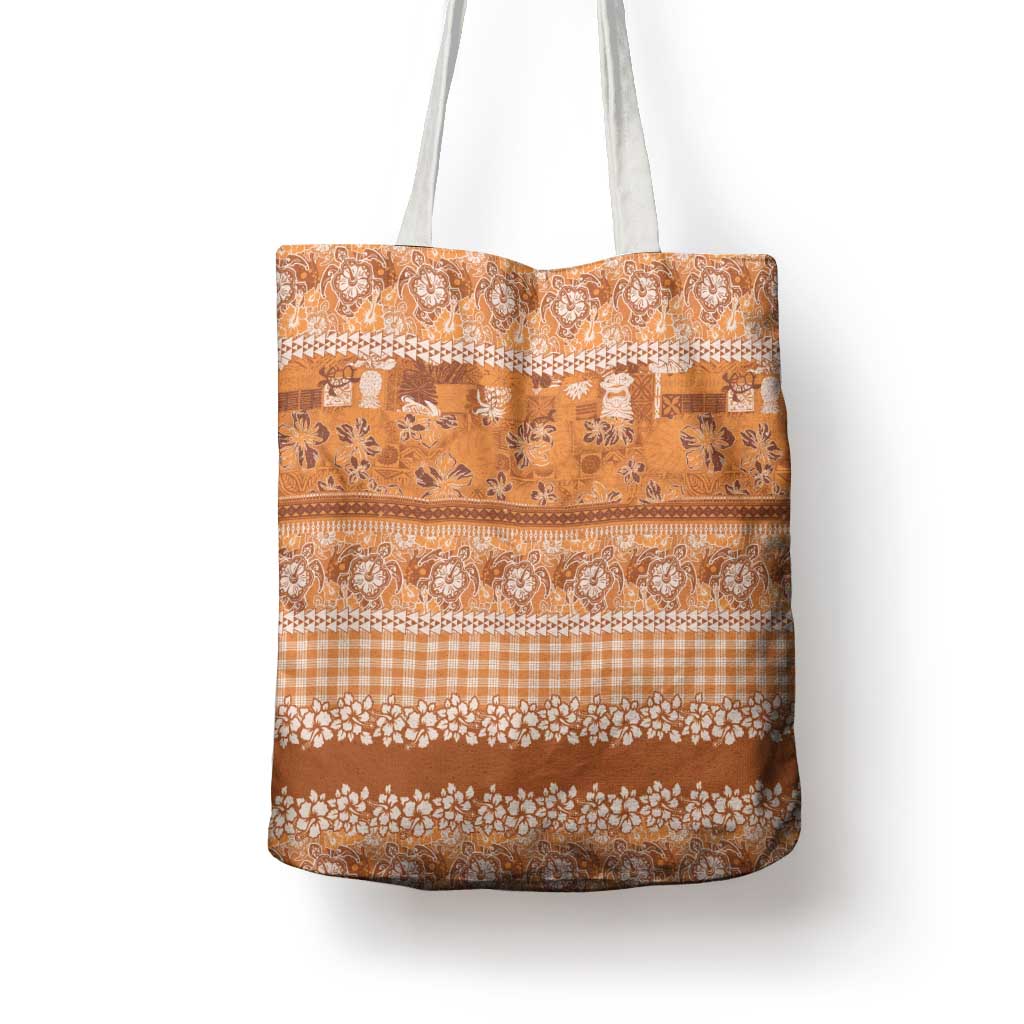 Hawaiian Hibiscus Honu Tote Bag Gold Mele Kalikimaka Palaka Spirit - Polynesian Pride