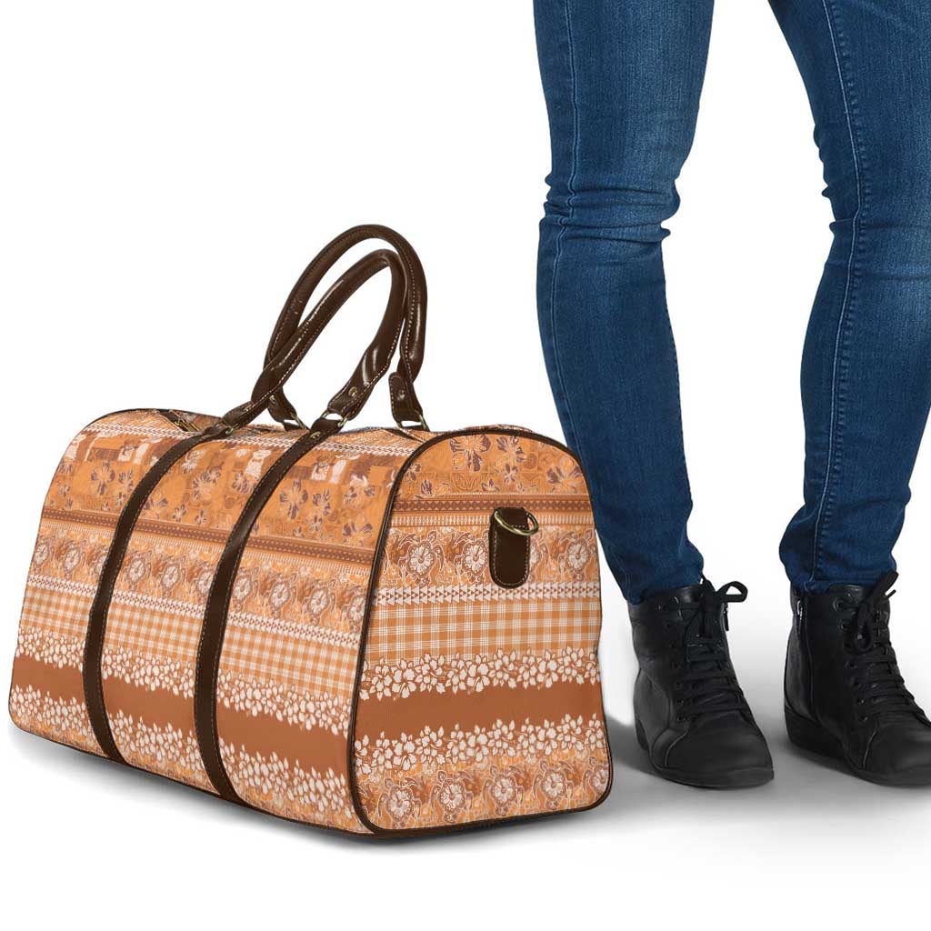 Hawaiian Hibiscus Honu Travel Bag Gold Mele Kalikimaka Palaka Spirit LT9 - Polynesian Pride