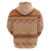 Hawaiian Hibiscus Honu Zip Hoodie Gold Mele Kalikimaka Palaka Spirit LT9 - Polynesian Pride