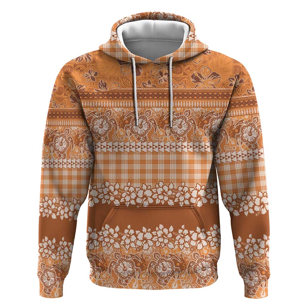 Hawaiian Hibiscus Honu Zip Hoodie Gold Mele Kalikimaka Palaka Spirit LT9 Pullover Hoodie Gold - Polynesian Pride