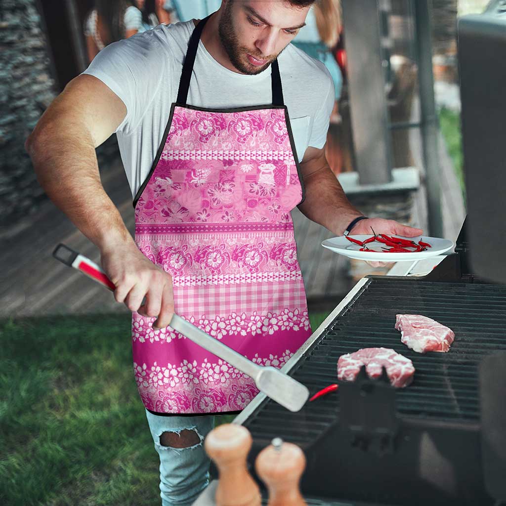 Hawaiian Hibiscus Honu Apron Pink Mele Kalikimaka Palaka Spirit - Polynesian Pride