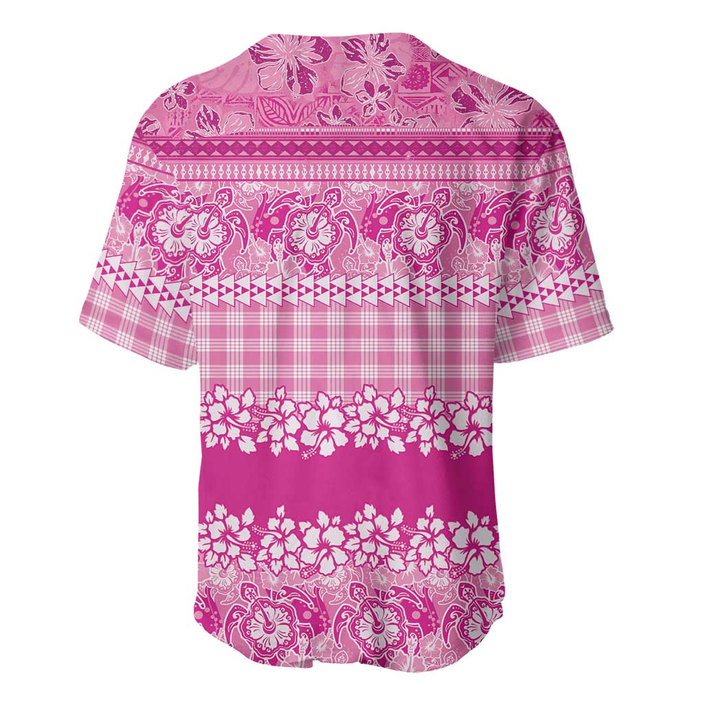 Hawaiian Hibiscus Honu Baseball Jersey Pink Mele Kalikimaka Palaka Spirit - Polynesian Pride
