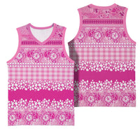 Hawaiian Hibiscus Honu Basketball Jersey Pink Mele Kalikimaka Palaka Spirit LT9 - Polynesian Pride