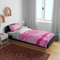 Hawaiian Hibiscus Honu Bedding Set Pink Mele Kalikimaka Palaka Spirit - Polynesian Pride