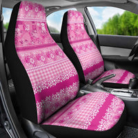 Hawaiian Hibiscus Honu Car Seat Cover Pink Mele Kalikimaka Palaka Spirit LT9 - Polynesian Pride
