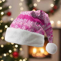 Hawaiian Hibiscus Honu Christmas Santa Hat Pink Mele Kalikimaka Palaka Spirit LT9 Without Fur Pink - Polynesian Pride
