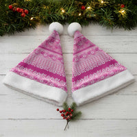 Hawaiian Hibiscus Honu Christmas Santa Hat Pink Mele Kalikimaka Palaka Spirit LT9 - Polynesian Pride