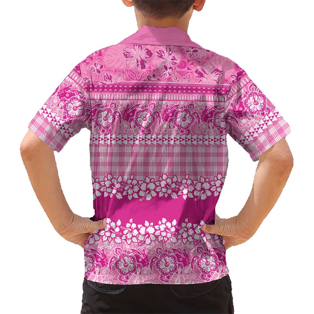 Hawaiian Hibiscus Honu Family Matching Puletasi and Hawaiian Shirt Pink Mele Kalikimaka Palaka Spirit LT9 - Polynesian Pride