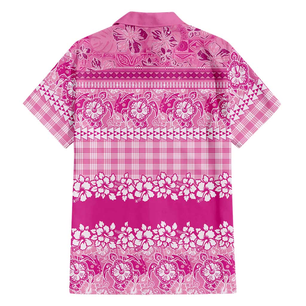 Hawaiian Hibiscus Honu Family Matching Puletasi and Hawaiian Shirt Pink Mele Kalikimaka Palaka Spirit LT9 - Polynesian Pride