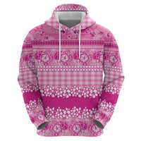 Hawaiian Hibiscus Honu Hoodie Pink Mele Kalikimaka Palaka Spirit LT9 - Polynesian Pride