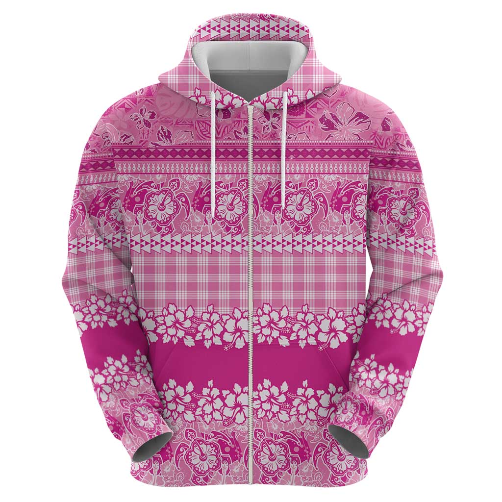 Hawaiian Hibiscus Honu Hoodie Pink Mele Kalikimaka Palaka Spirit LT9 - Polynesian Pride