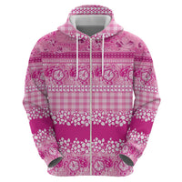 Hawaiian Hibiscus Honu Hoodie Pink Mele Kalikimaka Palaka Spirit LT9 - Polynesian Pride