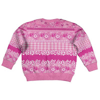 Hawaiian Hibiscus Honu Kid Ugly Christmas Sweater Pink Mele Kalikimaka Palaka Spirit LT9 - Polynesian Pride