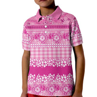 Hawaiian Hibiscus Honu Kid Polo Shirt Pink Mele Kalikimaka Palaka Spirit LT9 Kid Pink - Polynesian Pride