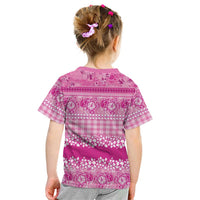 Hawaiian Hibiscus Honu Kid T Shirt Pink Mele Kalikimaka Palaka Spirit LT9 - Polynesian Pride