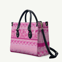 Hawaiian Hibiscus Honu Leather Bag Pink Mele Kalikimaka Palaka Spirit LT9 Pink - Polynesian Pride