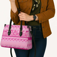 Hawaiian Hibiscus Honu Leather Bag Pink Mele Kalikimaka Palaka Spirit LT9 - Polynesian Pride