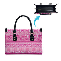 Hawaiian Hibiscus Honu Leather Bag Pink Mele Kalikimaka Palaka Spirit LT9 - Polynesian Pride