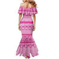 Hawaiian Hibiscus Honu Mermaid Dress Pink Mele Kalikimaka Palaka Spirit LT9 - Polynesian Pride