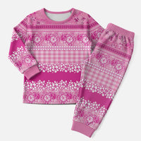 Hawaiian Hibiscus Honu Christmas Pajama Set Pink Mele Kalikimaka Palaka Spirit LT9 Men Pink - Polynesian Pride