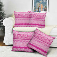 Hawaiian Hibiscus Honu Pillow Cover Pink Mele Kalikimaka Palaka Spirit - Polynesian Pride