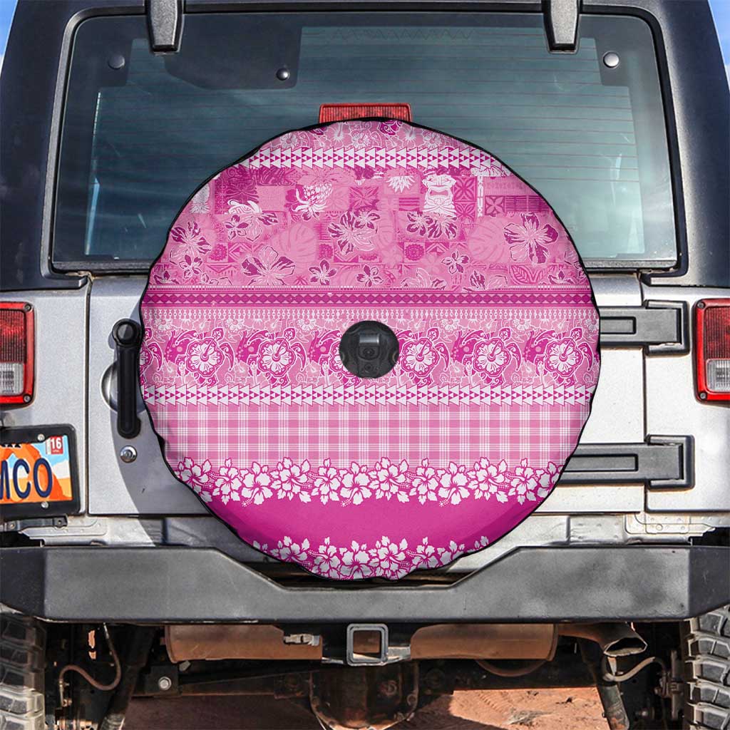 Hawaiian Hibiscus Honu Spare Tire Cover Pink Mele Kalikimaka Palaka Spirit LT9 Pink - Polynesian Pride