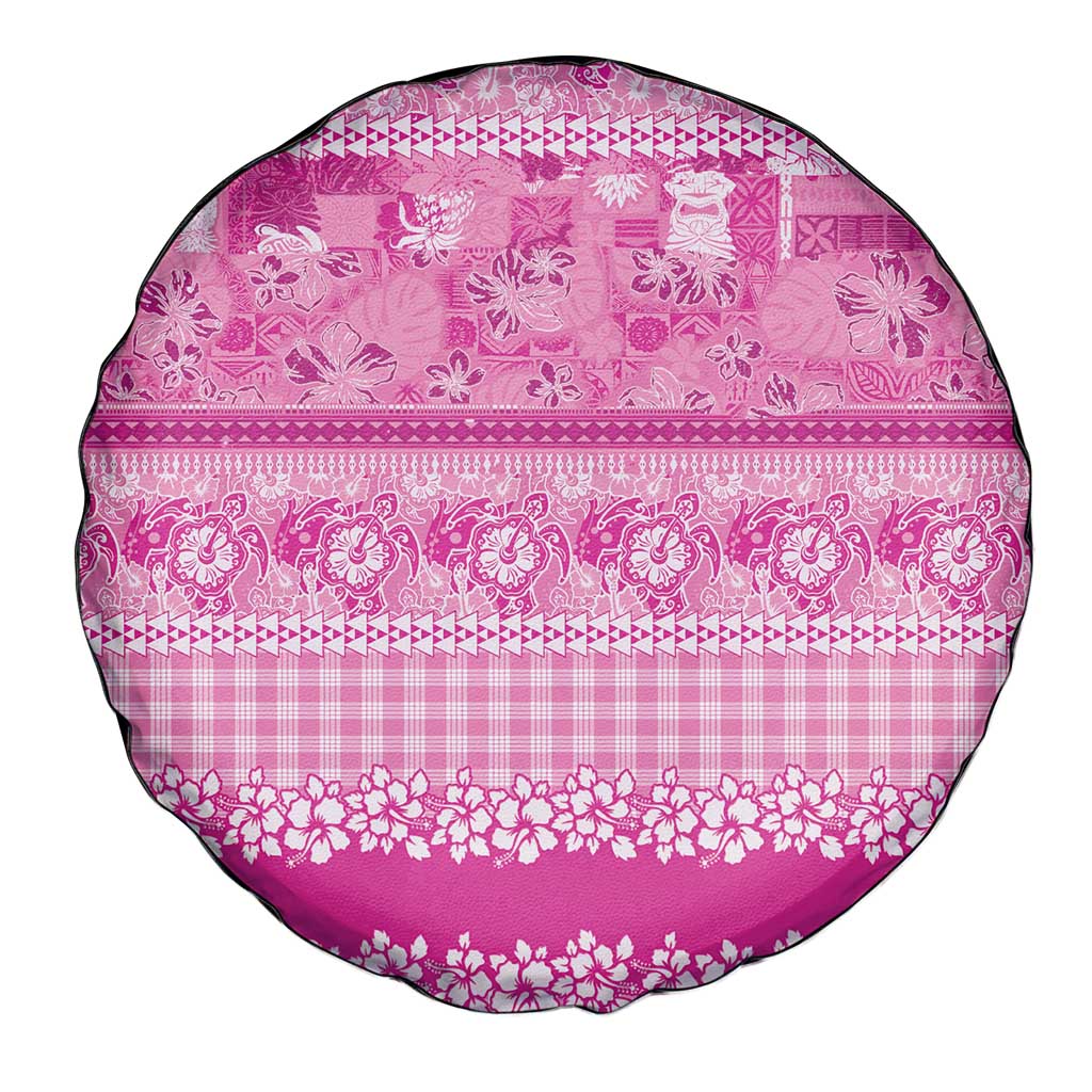 Hawaiian Hibiscus Honu Spare Tire Cover Pink Mele Kalikimaka Palaka Spirit LT9 - Polynesian Pride