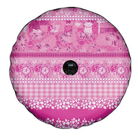 Hawaiian Hibiscus Honu Spare Tire Cover Pink Mele Kalikimaka Palaka Spirit LT9 - Polynesian Pride