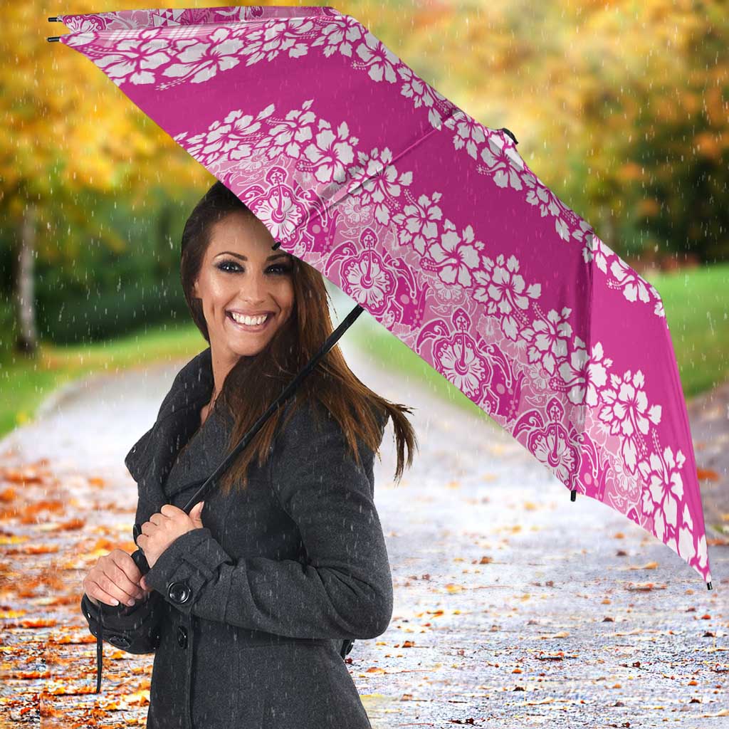 Hawaiian Hibiscus Honu Umbrella Pink Mele Kalikimaka Palaka Spirit - Polynesian Pride