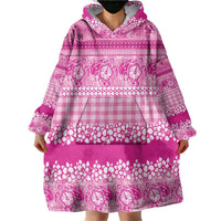 Hawaiian Hibiscus Honu Wearable Blanket Hoodie Pink Mele Kalikimaka Palaka Spirit LT9 - Polynesian Pride