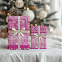 Hawaiian Hibiscus Honu Wrapping Paper Pink Mele Kalikimaka Palaka Spirit - Polynesian Pride
