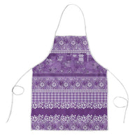 Hawaiian Hibiscus Honu Apron Purple Mele Kalikimaka Palaka Spirit LT9 Purple - Polynesian Pride