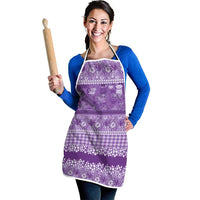 Hawaiian Hibiscus Honu Apron Purple Mele Kalikimaka Palaka Spirit LT9 - Polynesian Pride
