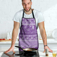 Hawaiian Hibiscus Honu Apron Purple Mele Kalikimaka Palaka Spirit LT9 - Polynesian Pride