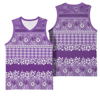 Hawaiian Hibiscus Honu Basketball Jersey Purple Mele Kalikimaka Palaka Spirit LT9 - Polynesian Pride