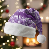 Hawaiian Hibiscus Honu Christmas Santa Hat Purple Mele Kalikimaka Palaka Spirit LT9 Without Fur Purple - Polynesian Pride