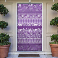 Hawaiian Hibiscus Honu Door Cover Purple Mele Kalikimaka Palaka Spirit LT9 Purple - Polynesian Pride