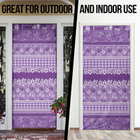Hawaiian Hibiscus Honu Door Cover Purple Mele Kalikimaka Palaka Spirit LT9 - Polynesian Pride