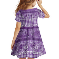Hawaiian Hibiscus Honu Family Matching Mermaid Dress and Hawaiian Shirt Purple Mele Kalikimaka Palaka Spirit LT9 - Polynesian Pride