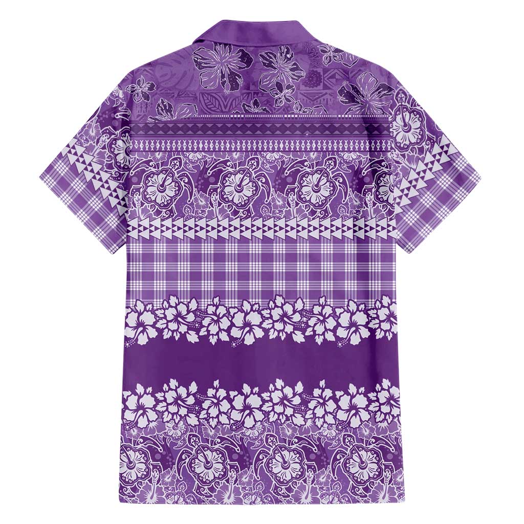 Hawaiian Hibiscus Honu Family Matching Puletasi and Hawaiian Shirt Purple Mele Kalikimaka Palaka Spirit LT9 - Polynesian Pride