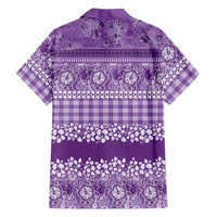 Hawaiian Hibiscus Honu Family Matching Tank Maxi Dress and Hawaiian Shirt Purple Mele Kalikimaka Palaka Spirit LT9 - Polynesian Pride