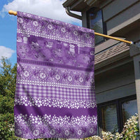 Hawaiian Hibiscus Honu Garden Flag Purple Mele Kalikimaka Palaka Spirit LT9 - Polynesian Pride
