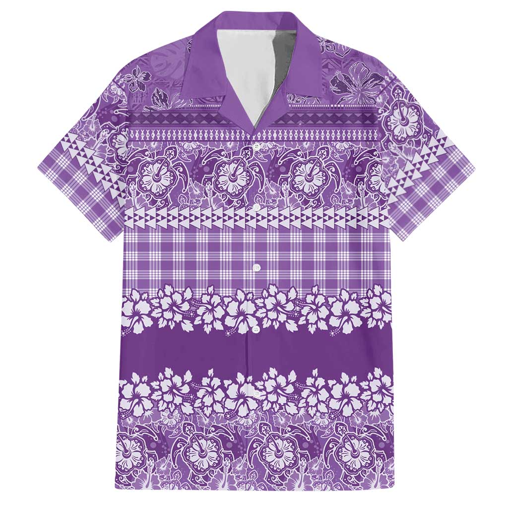 Hawaiian Hibiscus Honu Hawaiian Shirt Purple Mele Kalikimaka Palaka Spirit LT9 Purple - Polynesian Pride