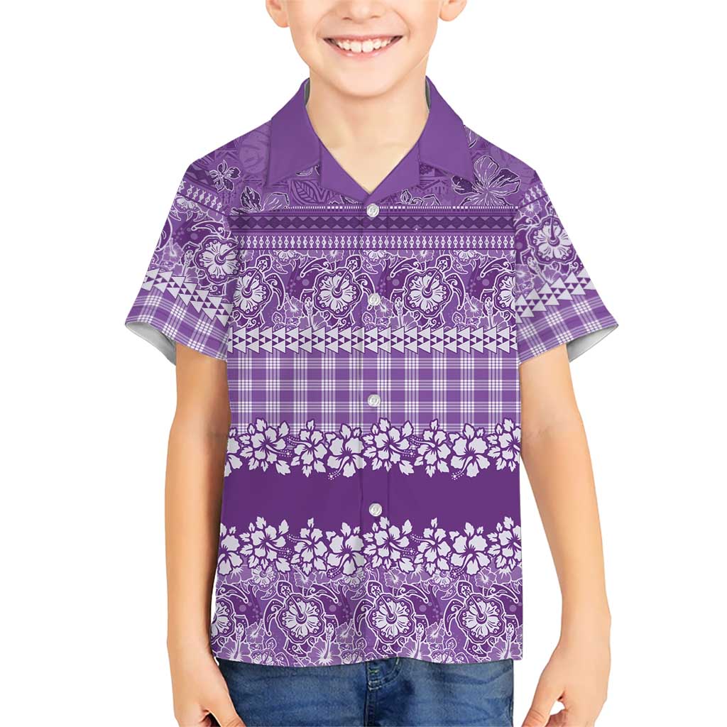 Hawaiian Hibiscus Honu Hawaiian Shirt Purple Mele Kalikimaka Palaka Spirit LT9 - Polynesian Pride