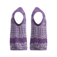 Hawaiian Hibiscus Honu Christmas Knitted V-Neck Vest Purple Mele Kalikimaka Palaka Spirit LT9 - Polynesian Pride