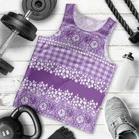 Hawaiian Hibiscus Honu Men Tank Top Purple Mele Kalikimaka Palaka Spirit LT9 - Polynesian Pride