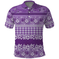 Hawaiian Hibiscus Honu Polo Shirt Purple Mele Kalikimaka Palaka Spirit LT9 Purple - Polynesian Pride