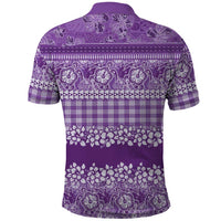 Hawaiian Hibiscus Honu Polo Shirt Purple Mele Kalikimaka Palaka Spirit LT9 - Polynesian Pride