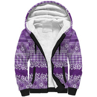 Hawaiian Hibiscus Honu Sherpa Hoodie Purple Mele Kalikimaka Palaka Spirit LT9 Unisex Purple - Polynesian Pride